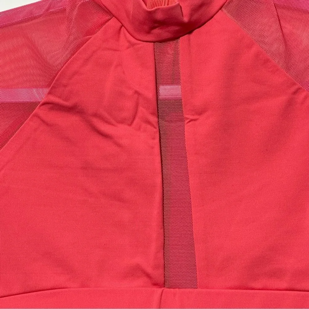 BalTogs High-Waist Mesh Crop Top and Briefs Set Coral Salmon Dance‎ Dancewear
